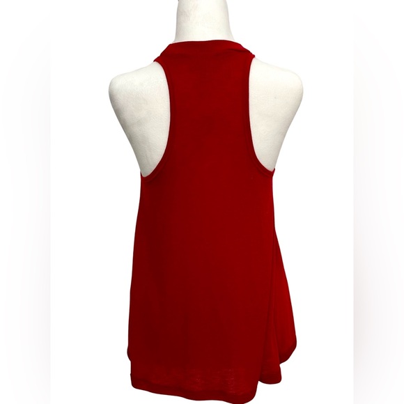 Free People Women’s Red Ribbed Racer Back Tank - Picture 2 of 7